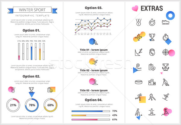 Winter sport infographic template, elements, icons Stock photo © RAStudio