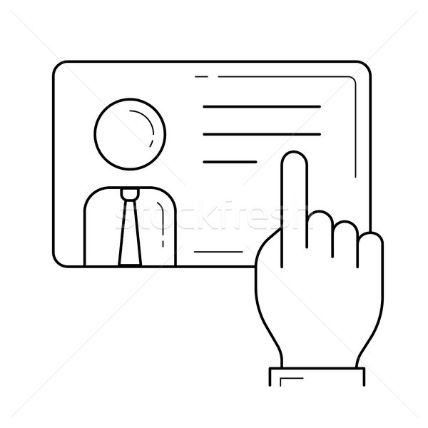 Stock photo: Badge id line icon.