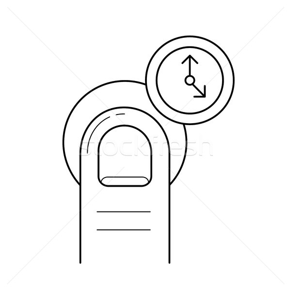 One-finger tap and hold line icon. Stock photo © RAStudio