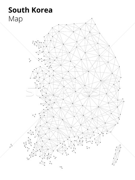 South korea in blockchain technology network style Stock photo © RAStudio