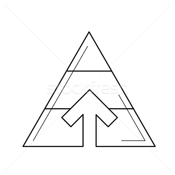 Pyramid chart vector line icon. Stock photo © RAStudio