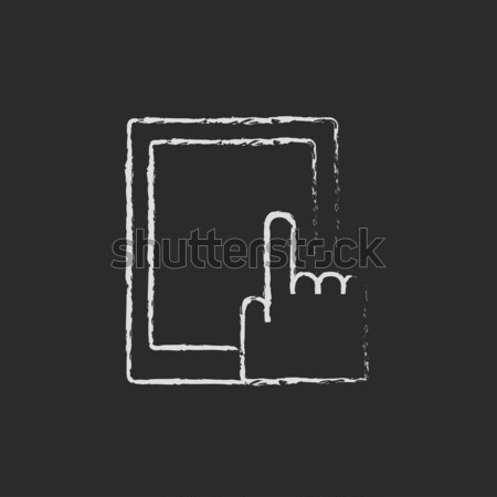 Touch screen tablet icon drawn in chalk. Stock photo © RAStudio
