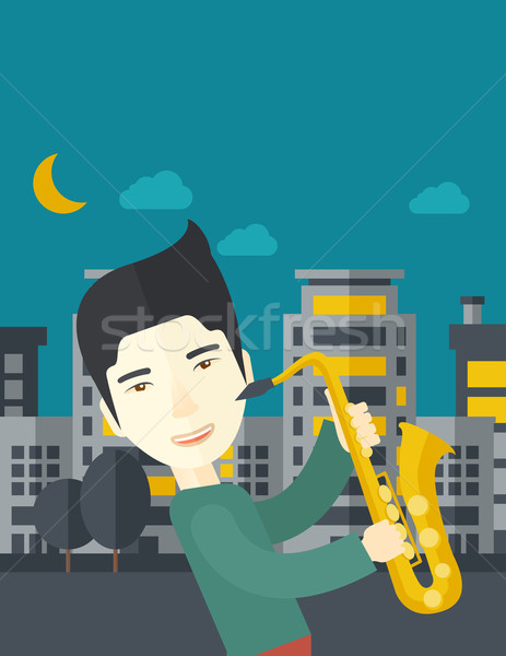 Saxophonist. Stock photo © RAStudio
