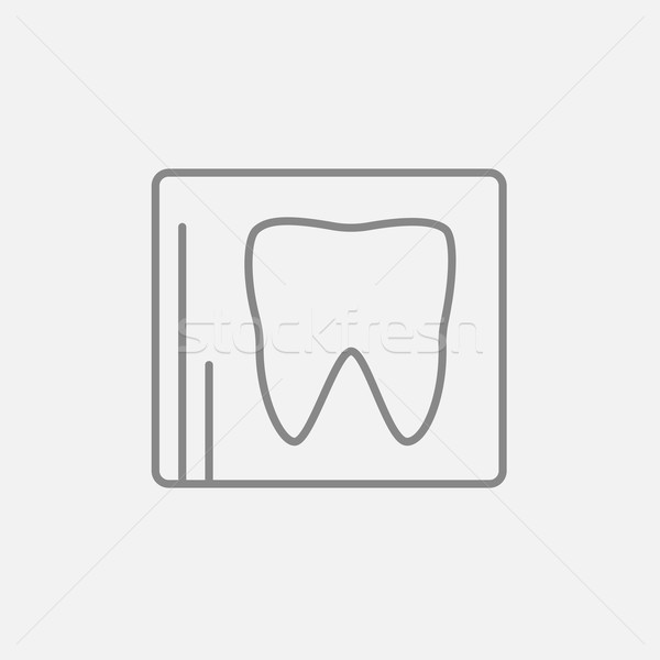 Stock photo: X-ray of tooth line icon.