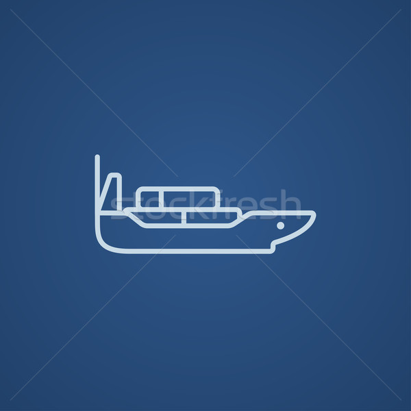 Stock photo: Cargo Container Ship Line Icon