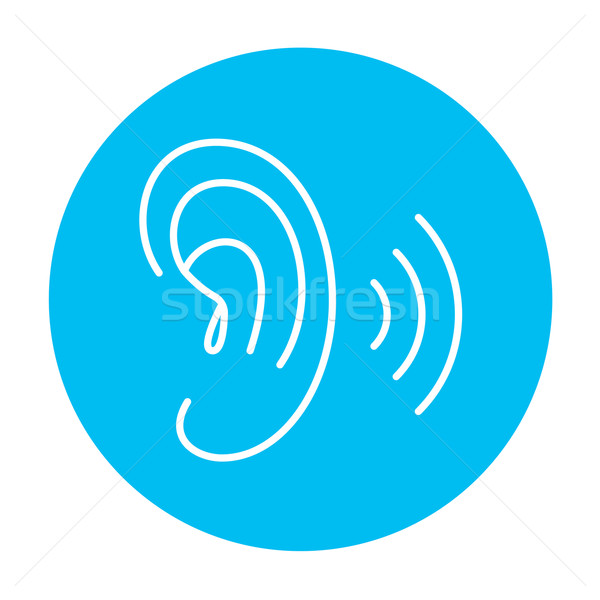 Humaine oreille ligne icône web mobiles Photo stock © RAStudio