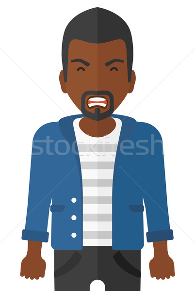 Hurlant agressif homme vecteur design illustration [[stock_photo]] © RAStudio