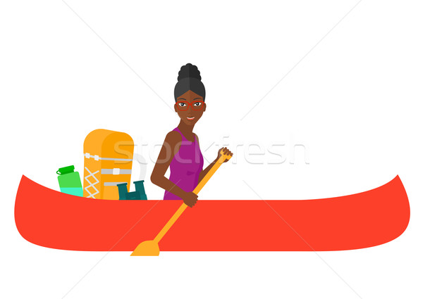 Femeie calarie canoe mâini Imagine de stoc © RAStudio