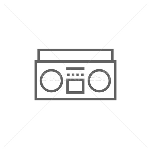 Radio casetă player linie icoană colturi Imagine de stoc © RAStudio