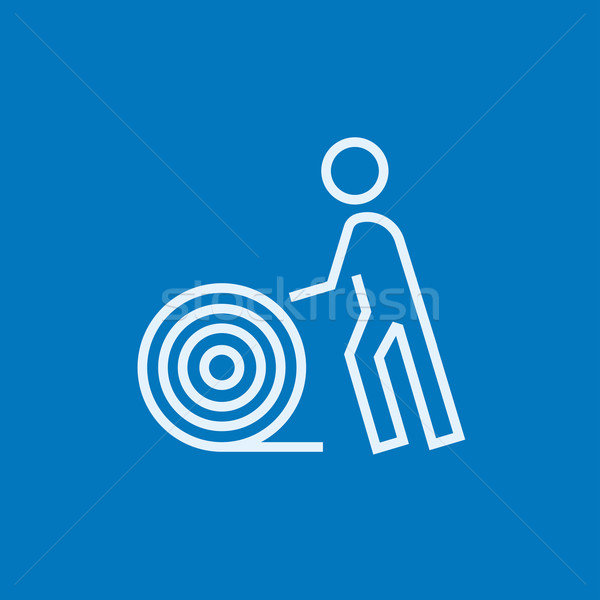 человека проволоки катушка линия икона уголки Сток-фото © RAStudio