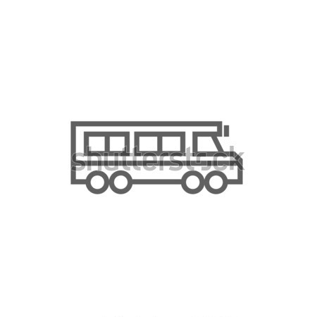 Iskolabusz vonal ikon sarkok háló mobil Stock fotó © RAStudio