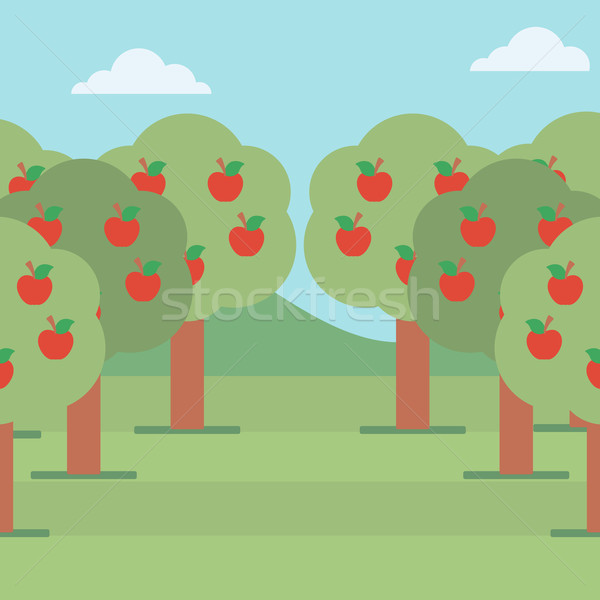 Background of  trees with red apples. Stock photo © RAStudio