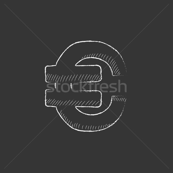 Euro symbol. Drawn in chalk icon. Stock photo © RAStudio