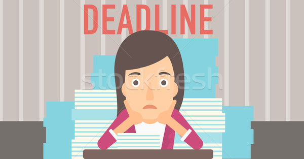Woman having problem with deadline. Stock photo © RAStudio