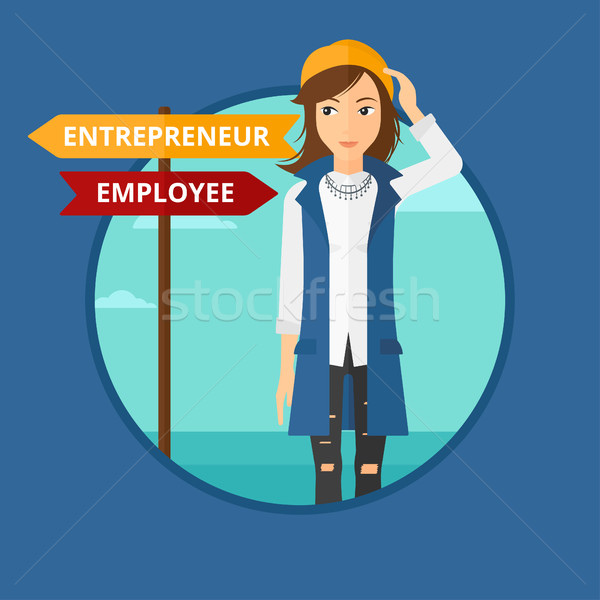 Confused woman choosing career pathway. Stock photo © RAStudio