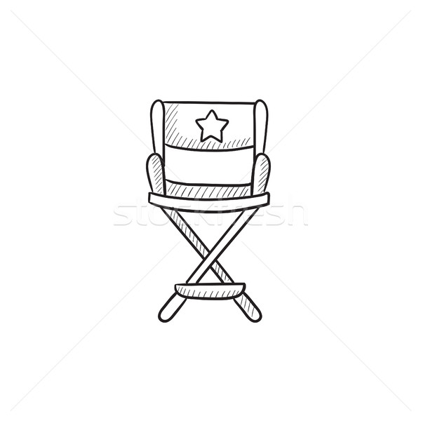Foto stock: Diretor · cadeira · esboço · ícone · vetor · isolado