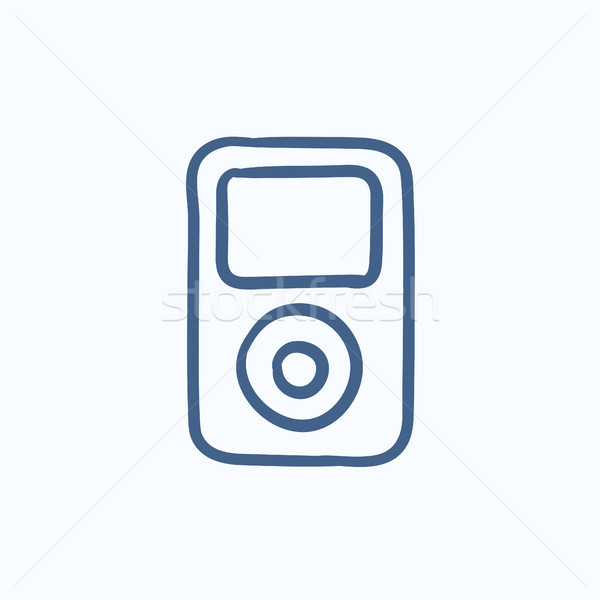 Mp3-speler schets icon vector geïsoleerd Stockfoto © RAStudio