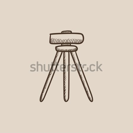 Theodolite on tripod sketch icon. Stock photo © RAStudio