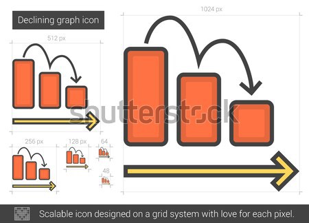 Declining graph line icon. Stock photo © RAStudio