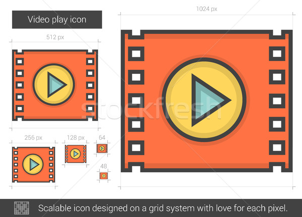 Video joacă linie icoană vector izolat Imagine de stoc © RAStudio