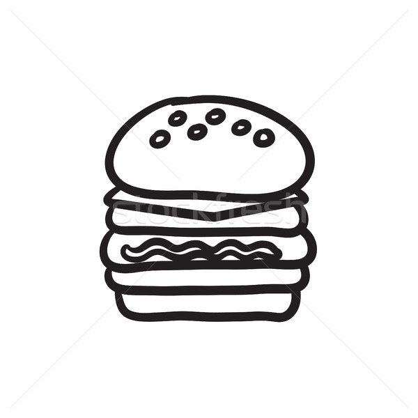 Double burger sketch icon. Stock photo © RAStudio