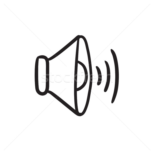 Konuşmacı hacim kroki ikon vektör yalıtılmış Stok fotoğraf © RAStudio
