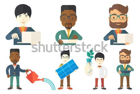 TV reporter and operator vector illustration. Stock photo © RAStudio