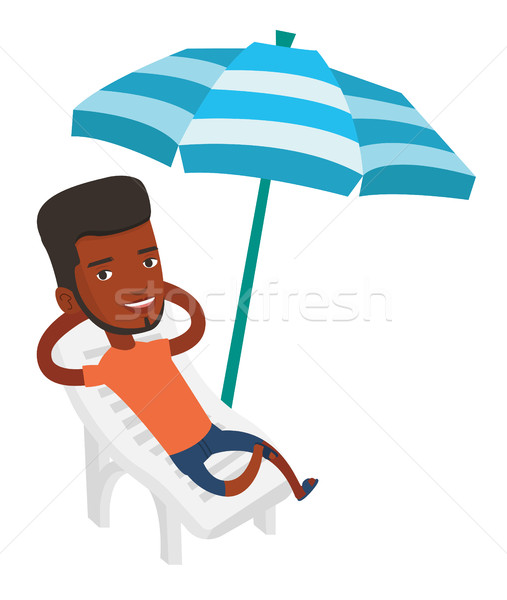Człowiek relaks leżak Afryki posiedzenia Zdjęcia stock © RAStudio