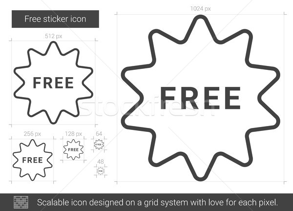 Free sticker line icon. Stock photo © RAStudio