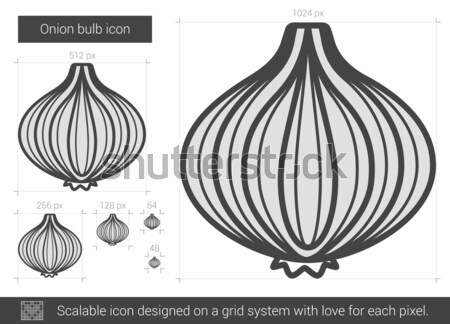 Zdjęcia stock: Cebula · żarówki · line · ikona · wektora · odizolowany