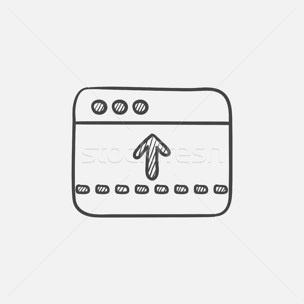 Browser window with arrow up sketch icon. Stock photo © RAStudio