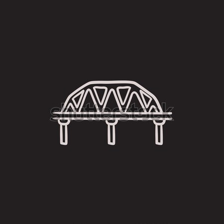 Stock photo: Rail way bridge sketch icon.