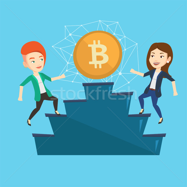 Stock photo: Competition between initial coin offering projects