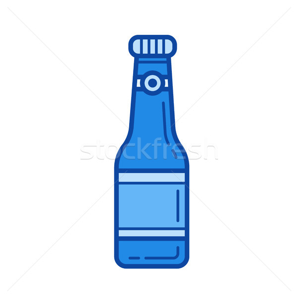 Soda şişe hat ikon vektör yalıtılmış Stok fotoğraf © RAStudio