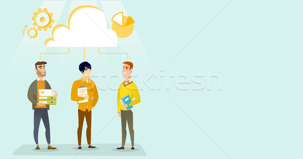 Geschäftsleute Cloud Computing Technologien Business-Team stehen Stock foto © RAStudio