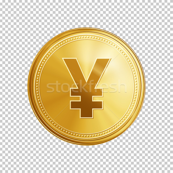 Golden yuan coin symbol. Stock photo © RAStudio