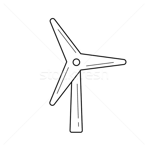 Stockfoto: Wind · generator · vector · lijn · icon · geïsoleerd