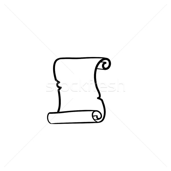 Desplazamiento papel viejo dibujado a mano boceto icono Foto stock © RAStudio
