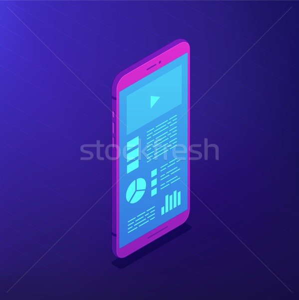 スマートフォン ソフトウェア アイソメトリック ベクトル 3次元の図 データ ストックフォト © RAStudio