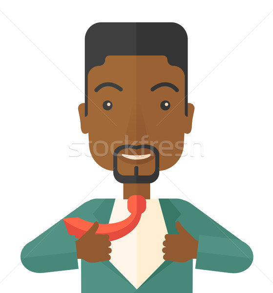 Happy Working african man to change his clothes. Stock photo © RAStudio