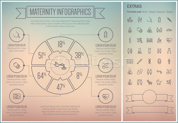 Maternity Line Design Infographic Template Stock photo © RAStudio