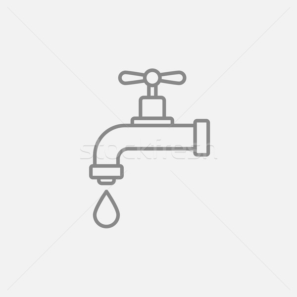 Dripping tap with drop line icon. Stock photo © RAStudio