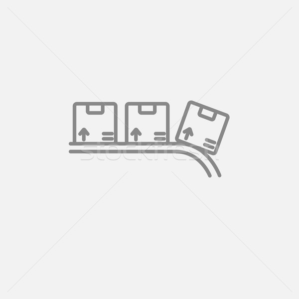 Conveyor belt for parcels line icon. Stock photo © RAStudio