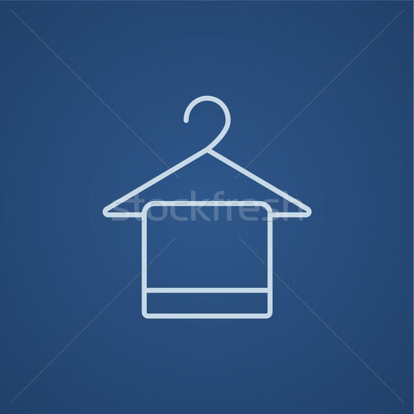Handdoek hanger lijn icon web mobiele Stockfoto © RAStudio