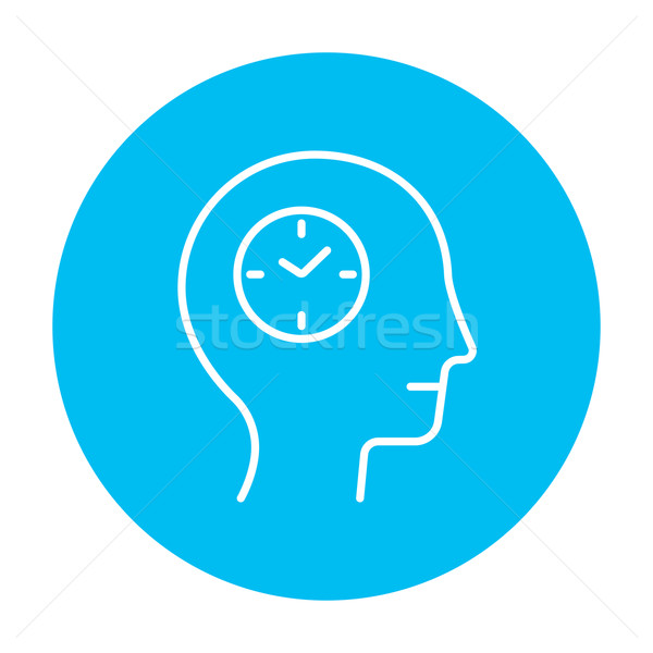 Stock photo: Human head with clock line icon.