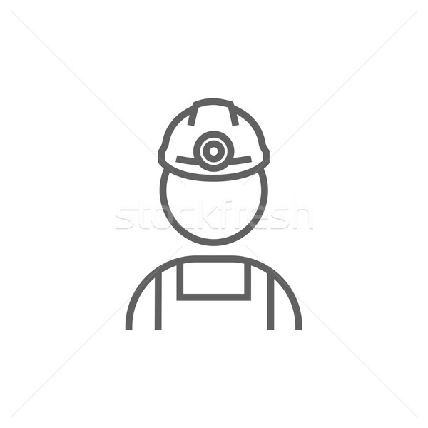 Coal miner line icon. Stock photo © RAStudio