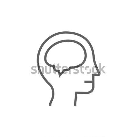 Humaine tête cerveau ligne icône [[stock_photo]] © RAStudio