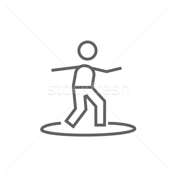 Male surfer riding on surfboard line icon. Stock photo © RAStudio