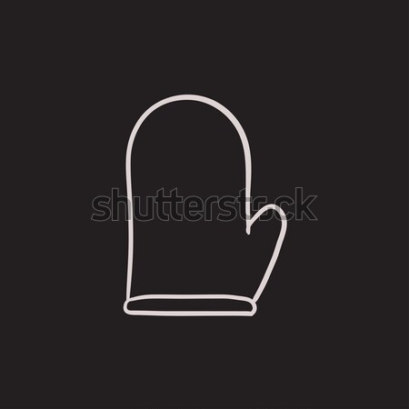 Kitchen glove. Drawn in chalk icon. Stock photo © RAStudio