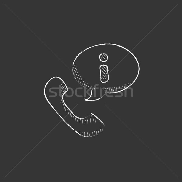 Telefonkagyló információ jel rajzolt kréta ikon kézzel rajzolt Stock fotó © RAStudio